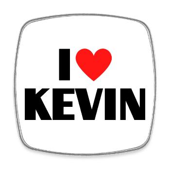I love Kevin Rotes Herz Liebe Fan Geschenk - Viereckiger Kühlschrankmagnet - Weiß - Vorne