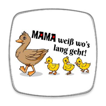 Lustige Gans Ente Familien Motto Illustration - Viereckiger Kühlschrankmagnet - Weiß - Vorne