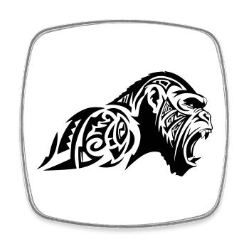 Gorilla Beast Tribal - Viereckiger Kühlschrankmagnet - Weiß - Vorne