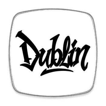 Dublin - Viereckiger Kühlschrankmagnet - Weiß - Vorne