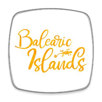 Balearic Islands lettering - Square fridge magnet - white - Front