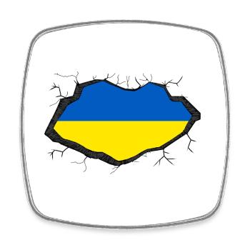 Drapeau ukrainien - Magnet carré - blanc - Devant