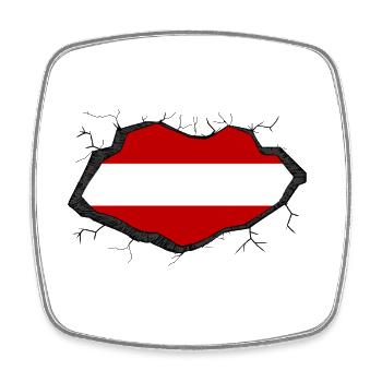 Drapeau de l’Autriche - Magnet carré - blanc - Devant