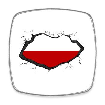 Polish flag - Square fridge magnet - white - Front