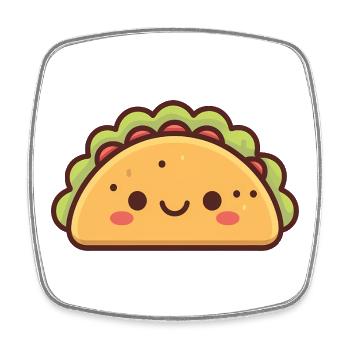 Amateur de tacos mignon - Magnet carré - blanc - Devant