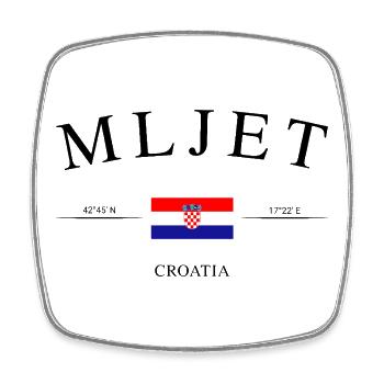 Mljet Croatia – Holiday Souvenir & Gift - Square fridge magnet - white - Front
