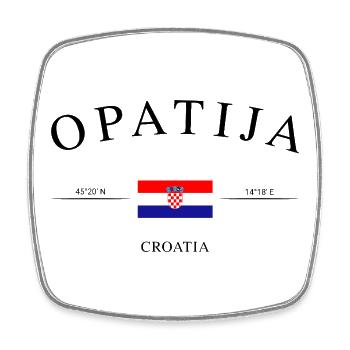 Opatija Kroatien – Urlaub Souvenir & Geschenk - Viereckiger Kühlschrankmagnet - Weiß - Vorne