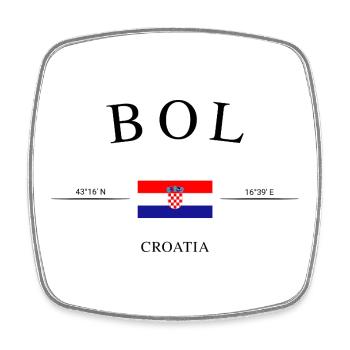 Bol Croatia – Holiday Souvenir & Gift - Square fridge magnet - white - Front