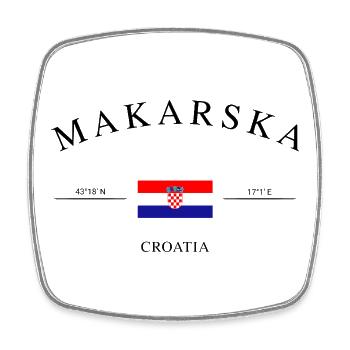 Makarska Kroatien – Urlaub Souvenir & Geschenk - Viereckiger Kühlschrankmagnet - Weiß - Vorne