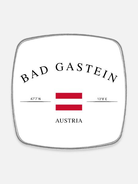 Bad Gastein Österreich Urlaub Souvenir & Geschenk - Firkantet køleskabsmagnet - hvid