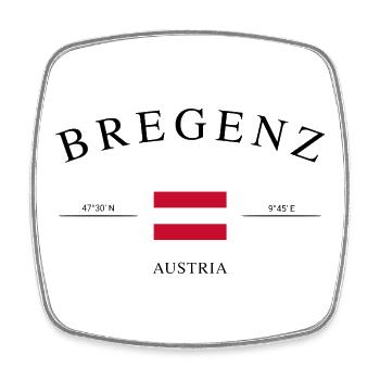 Bregenz Austria – Holiday Souvenir &amp; Gift - Square fridge magnet - white - Front