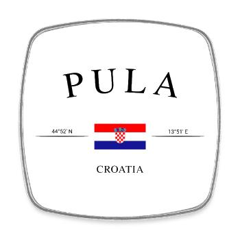Pula Croatia – Holiday Souvenir &amp; Gift - Square fridge magnet - white - Front