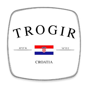 Trogir Croatia – Holiday Souvenir & Gift - Square fridge magnet - white - Front