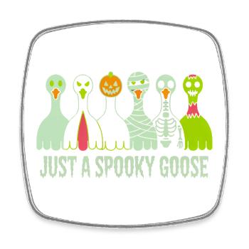 Nur eine gruselige Gans Halloween-Stimmung - Viereckiger Kühlschrankmagnet - Weiß - Vorne