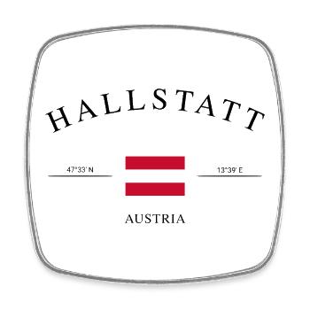 Hallstatt Österreich – Urlaub Souvenir & Geschenk - Viereckiger Kühlschrankmagnet - Weiß - Vorne