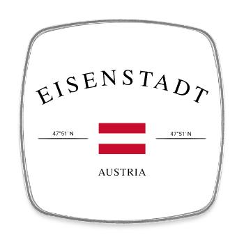 Eisenstadt, Autriche – Souvenir et cadeau de vacances - Magnet carré - blanc - Devant