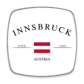 Innsbruck Austria – Holiday Souvenir &amp; Gift - Square fridge magnet - white - Front