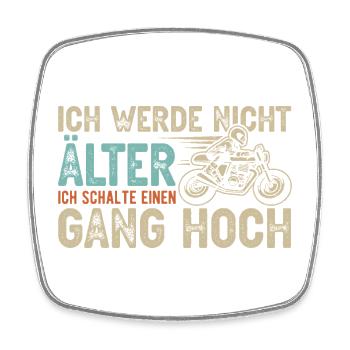 Motorcyclist Motorcycle Biker Birthday Funny - Square fridge magnet - white - Front
