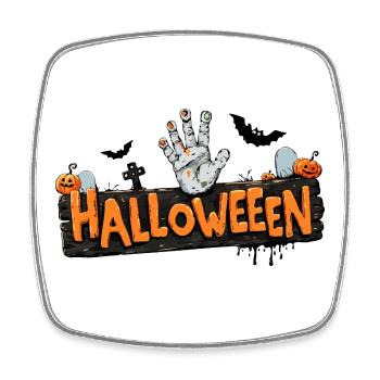 Halloween – Zombiehand & Kürbisse. - Viereckiger Kühlschrankmagnet - Weiß - Vorne