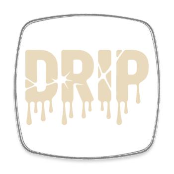 Melting Graffiti Streetwear Retro Typography - Square fridge magnet - white - Front