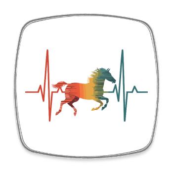 Pferd - Viereckiger Kühlschrankmagnet - Weiß - Vorne