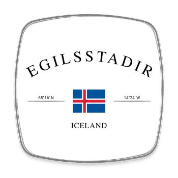 Egilsstaðir Island – Holiday Souvenir & Gift - Square fridge magnet - white - Front