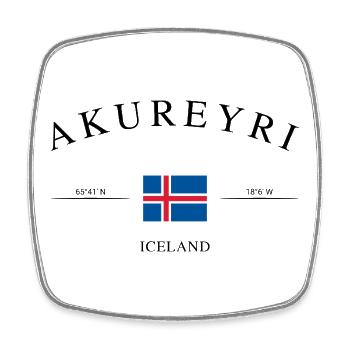Akureyri Island – Holiday Souvenir & Gift - Square fridge magnet - white - Front