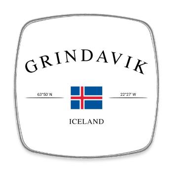 Grindavík Island – Holiday Souvenir & Gift - Square fridge magnet - white - Front