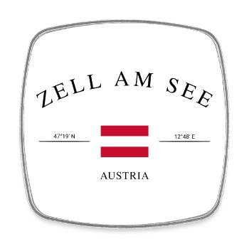 Zell am See Österreich – Urlaub Souvenir Geschenk - Viereckiger Kühlschrankmagnet - Weiß - Vorne
