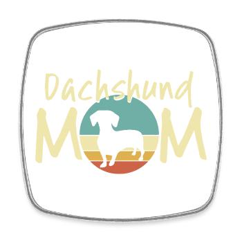 Dachshund Moon Mother Design - Square fridge magnet - white - Front