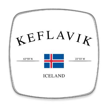 Keflavík Iceland – Holiday Souvenir &amp; Gift - Square fridge magnet - white - Front