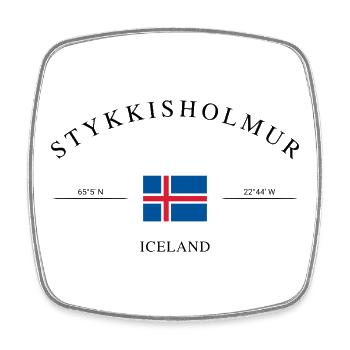 Stykkishólmur Island – Urlaub Souvenir & Geschenk - Viereckiger Kühlschrankmagnet - Weiß - Vorne