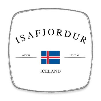 Ísafjörður Islande – Souvenir et cadeau de vacances - Magnet carré - blanc - Devant