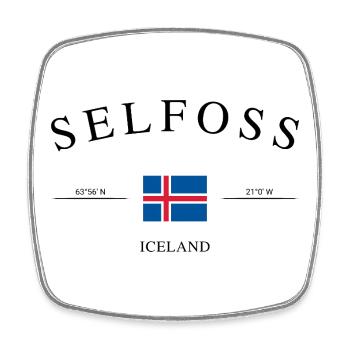Selfoss Island – Holiday Souvenir &amp; Gift - Square fridge magnet - white - Front