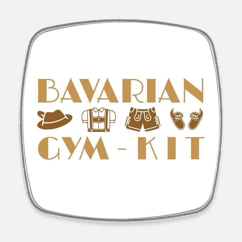 Bavarian Gym Kit Illustration - Square fridge magnet - white