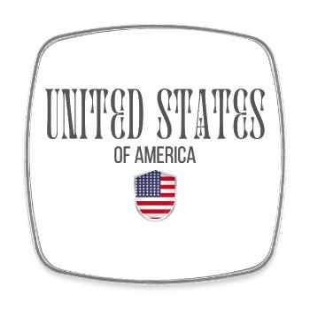 American pride, minimalist sleek design - Square fridge magnet - white - Front