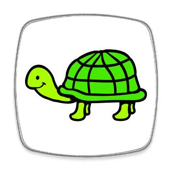 Turtle long neck smiling happy funny - Square fridge magnet - white - Front