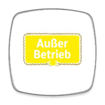 Hors service – fil de patience rompu motif de dicton - Magnet carré - blanc - Devant