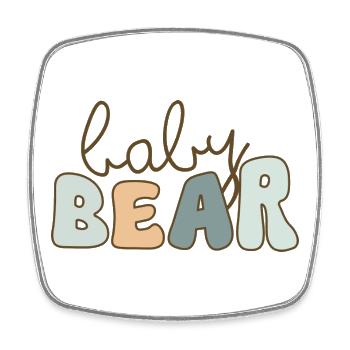 baby bear – pastel lettering - Square fridge magnet - white - Front
