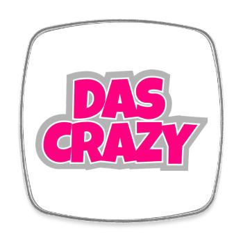 The Crazy - crazy, eye-catching and simply funny - Square fridge magnet - white - Front