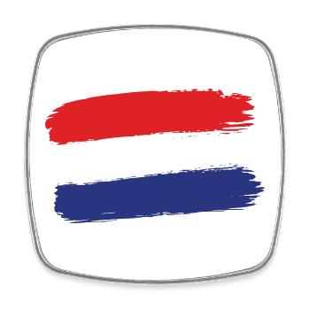 Dutch Flag Brushstroke - Square fridge magnet - white - Front