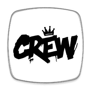 Crew Schriftzug - Viereckiger Kühlschrankmagnet - Weiß - Vorne