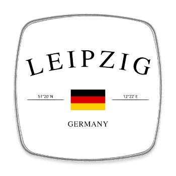 Leipzig, Allemagne – Souvenir et cadeau des Fêtes - Magnet carré - blanc - Devant