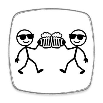 Team beer funny - Square fridge magnet - white - Front