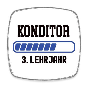 Ausbildung Konditor 3. Lehrjahr Konditorausbildung - Viereckiger Kühlschrankmagnet - Weiß - Vorne