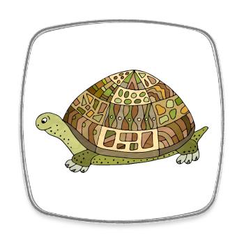 tortue - Magnet carré - blanc - Devant