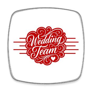 Hochzeit Team - Viereckiger Kühlschrankmagnet - Weiß - Vorne