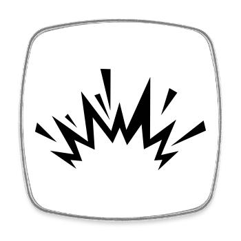 Explosion de bande dessinée - Magnet carré - blanc - Devant