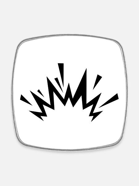 Comic Explosion - Viereckiger Kühlschrankmagnet - Weiß