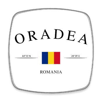 Oradea Romania – Holiday Souvenir & Gift - Square fridge magnet - white - Front